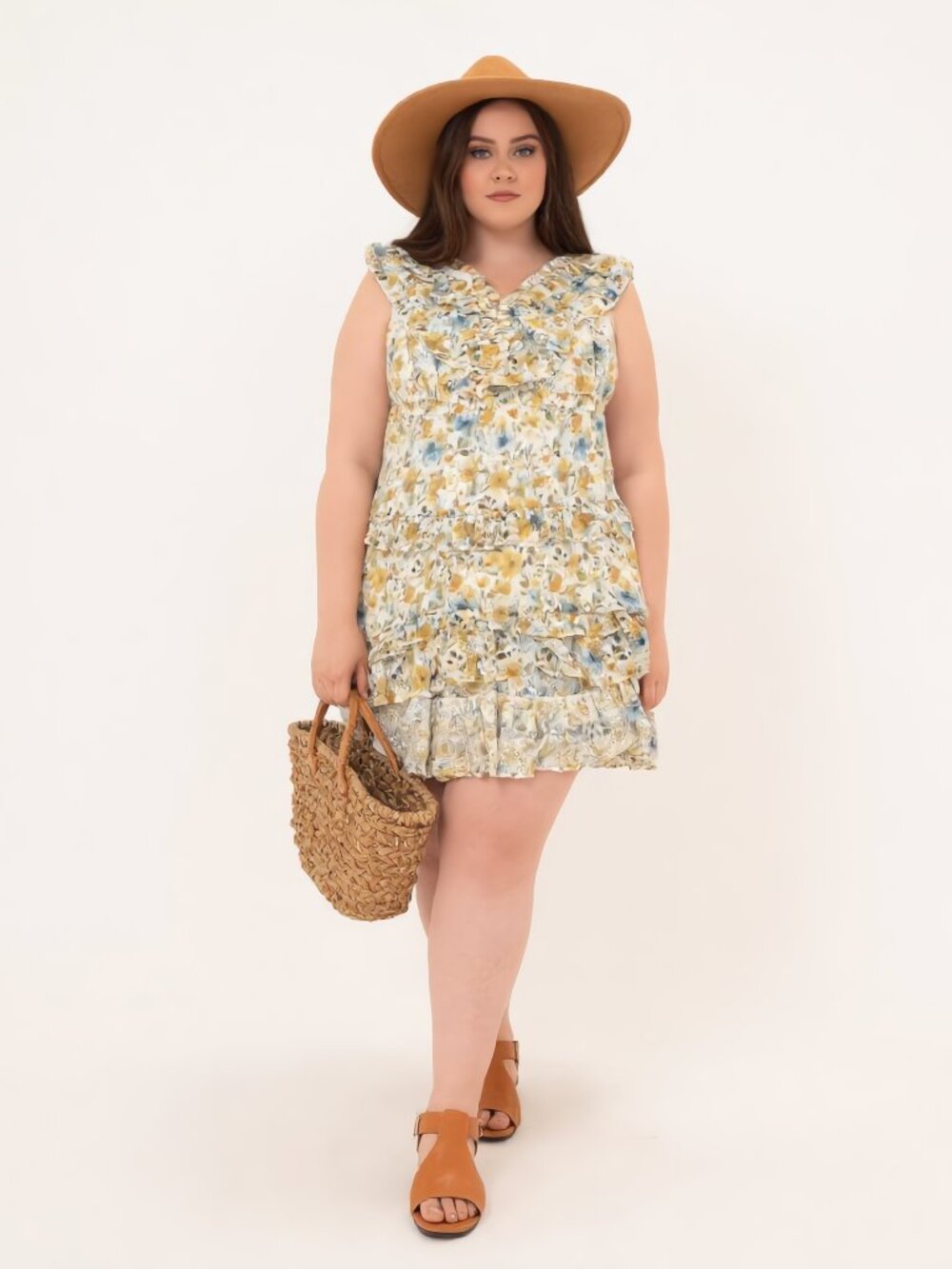 Layered with Love NWT Floral Eyelet Tiered Midi Dress Plus Size 3X Ruffle Boho